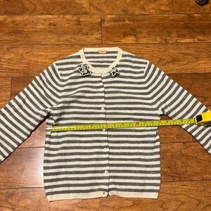 JCrew gray striped cashmere cardigan size 8